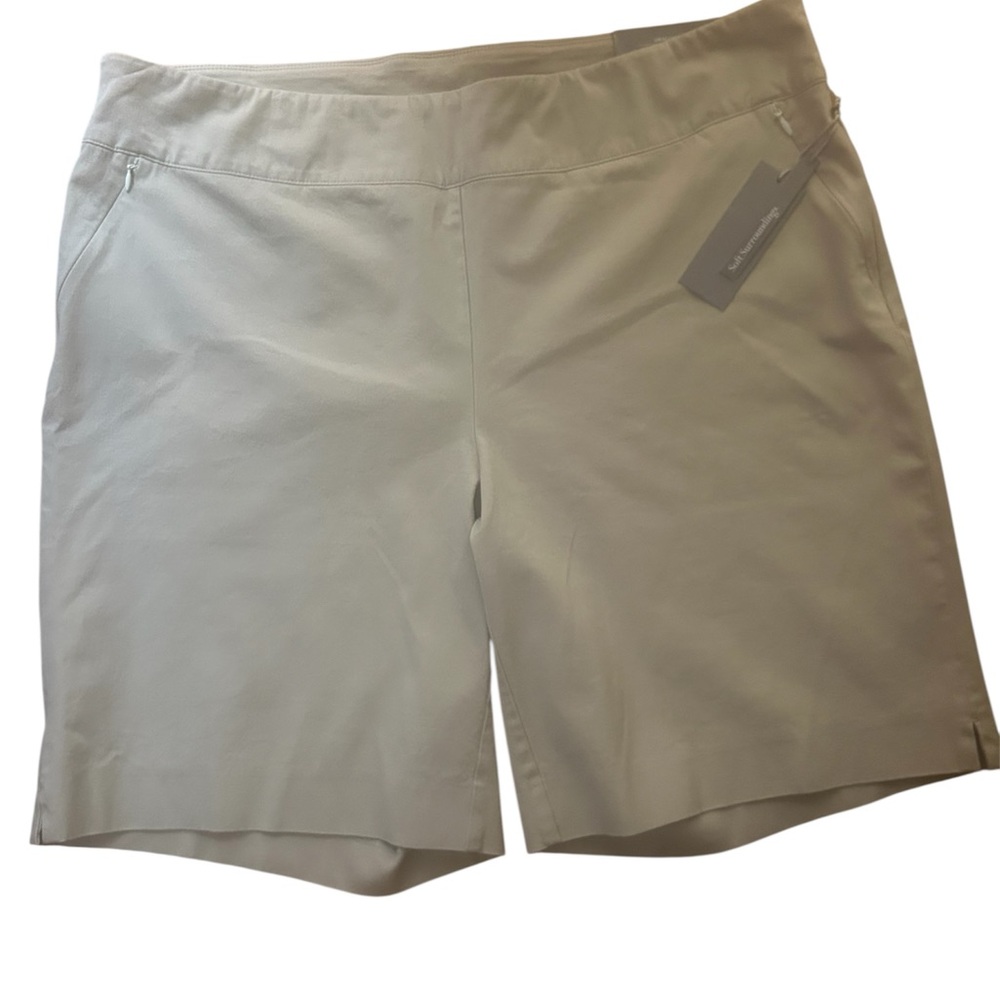 NWT Soft Surroundings Khaki Bermuda Shorts Lightweight Classic Size 1X (18W/20W)